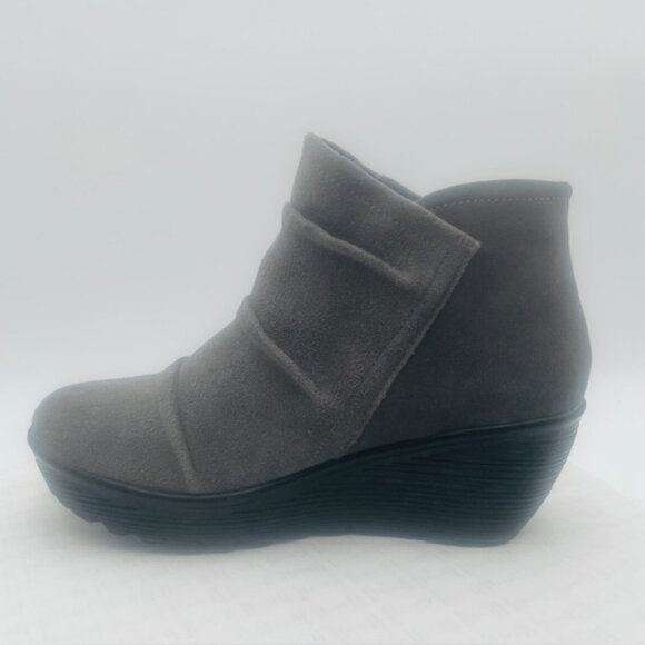 Skechers Gray Side Zip Suede Women's Ankle Boots - Size 9 - Picture 3 of 16